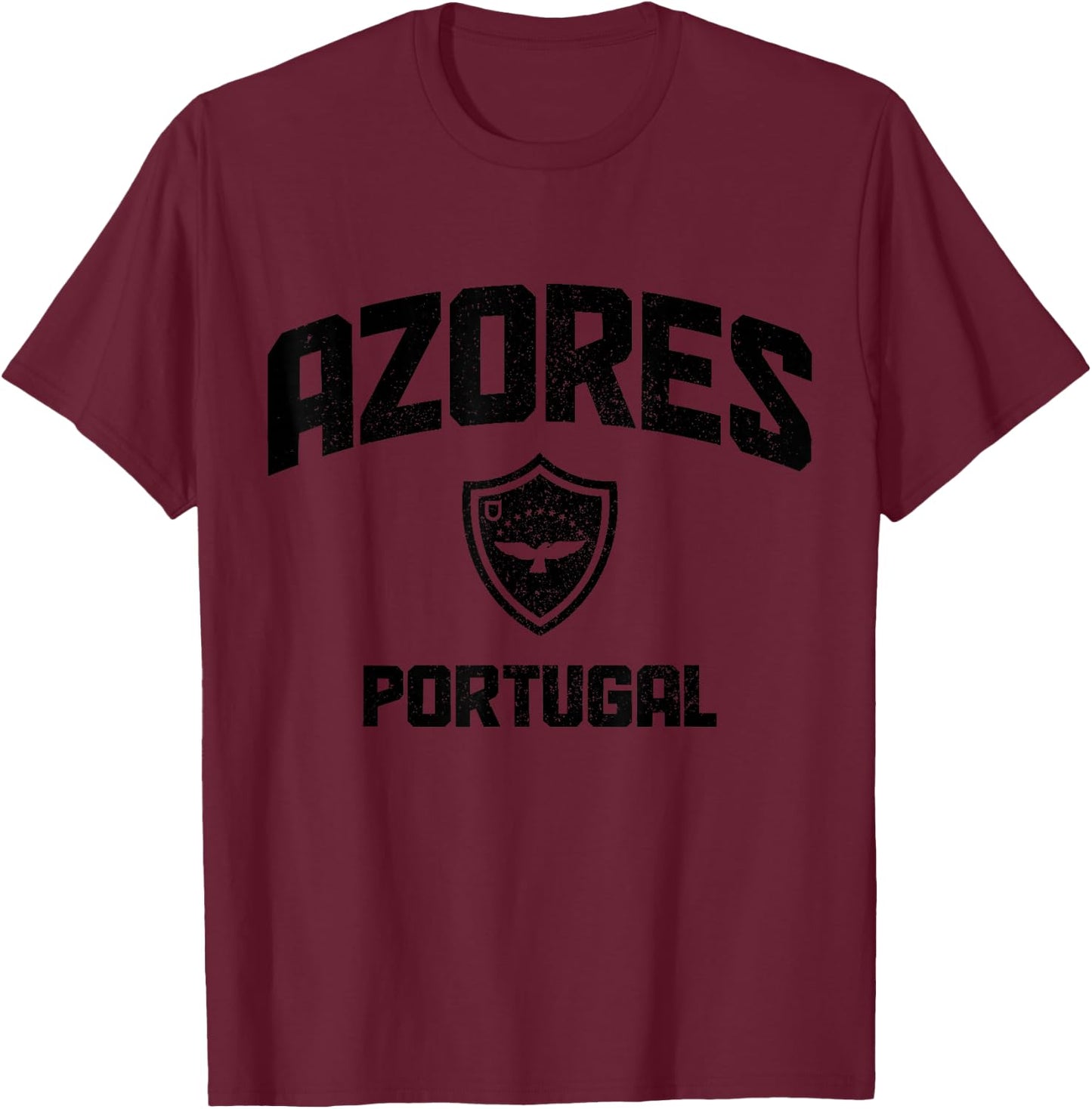 Azores Flag Portugal Sao Miguel Faial Vintage Souvenir T-Shirt - T-Shirt | Maroon