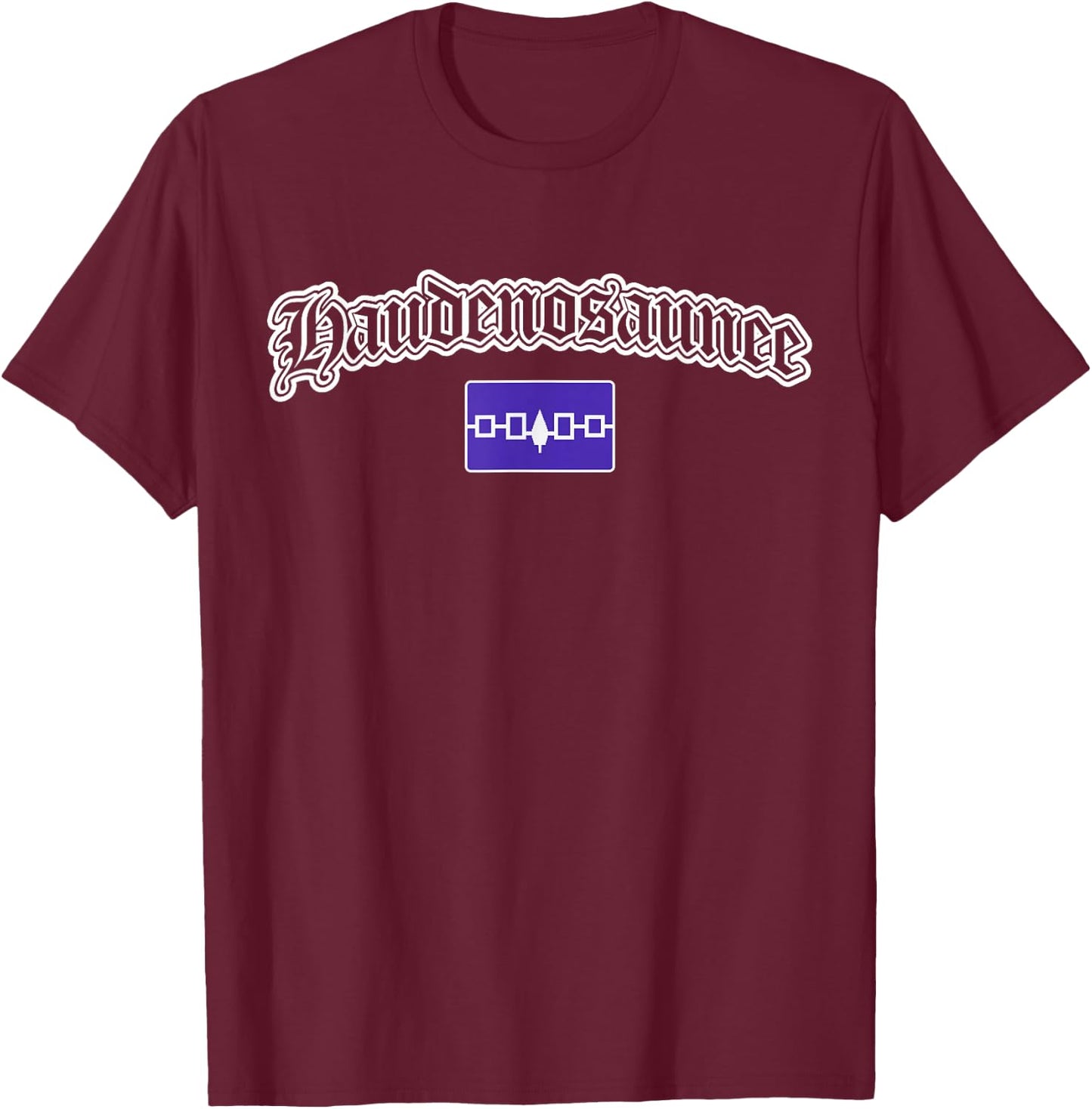 Haudenosaunee Iroquois Flag Native American Indian T-Shirt - T-Shirt | Maroon