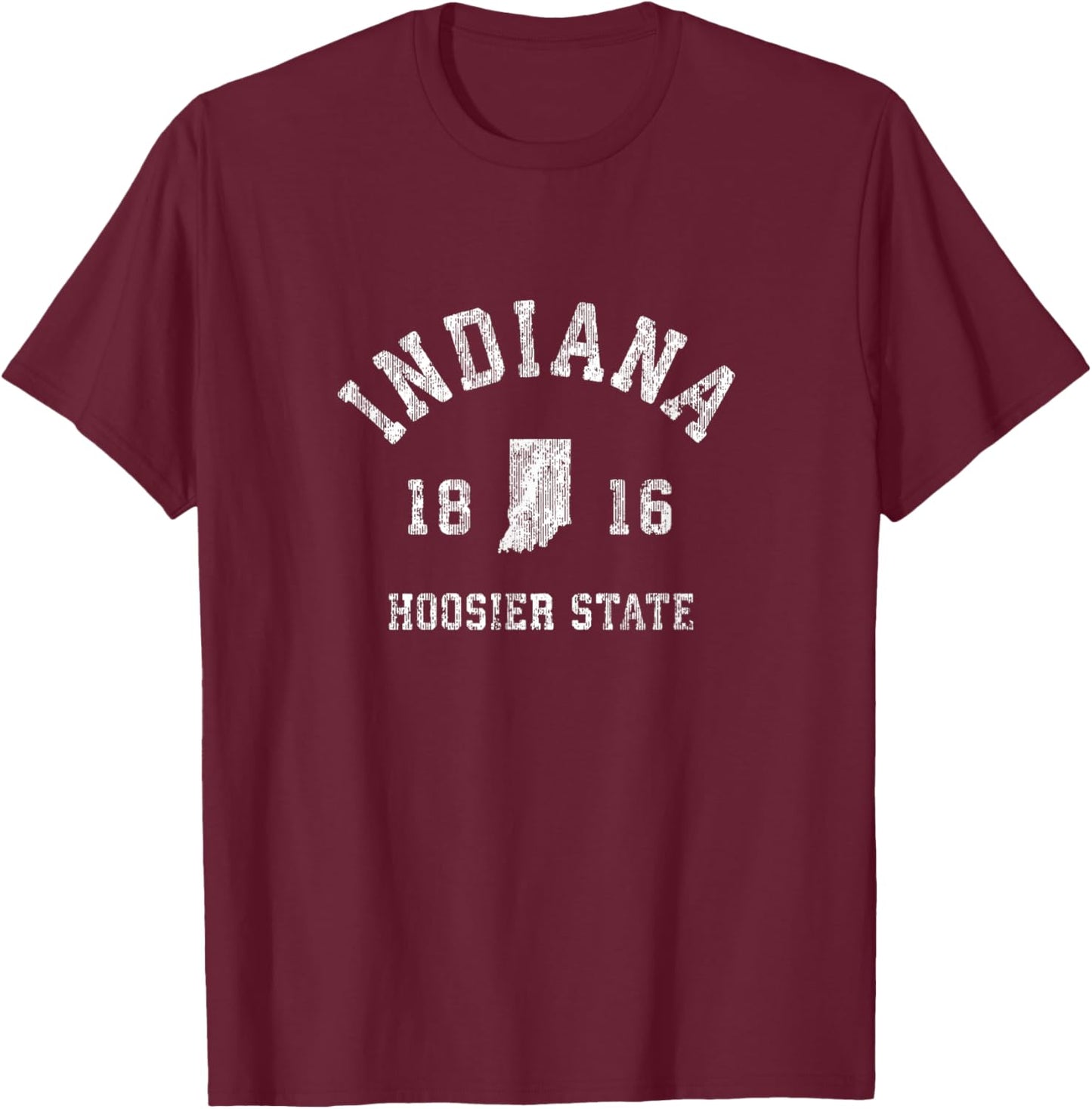 Indiana Vintage Sports Design Retro in State T-Shirt - T-Shirt | Maroon