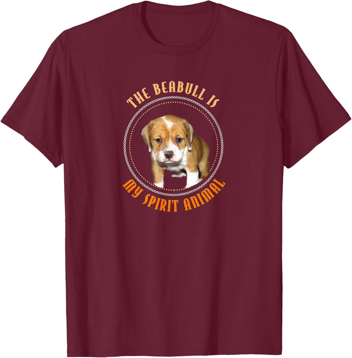 Funny Cute "Beabull Is My Spirit Animal" Picture Quote Shirt T-Shirt - T-Shirt | Maroon