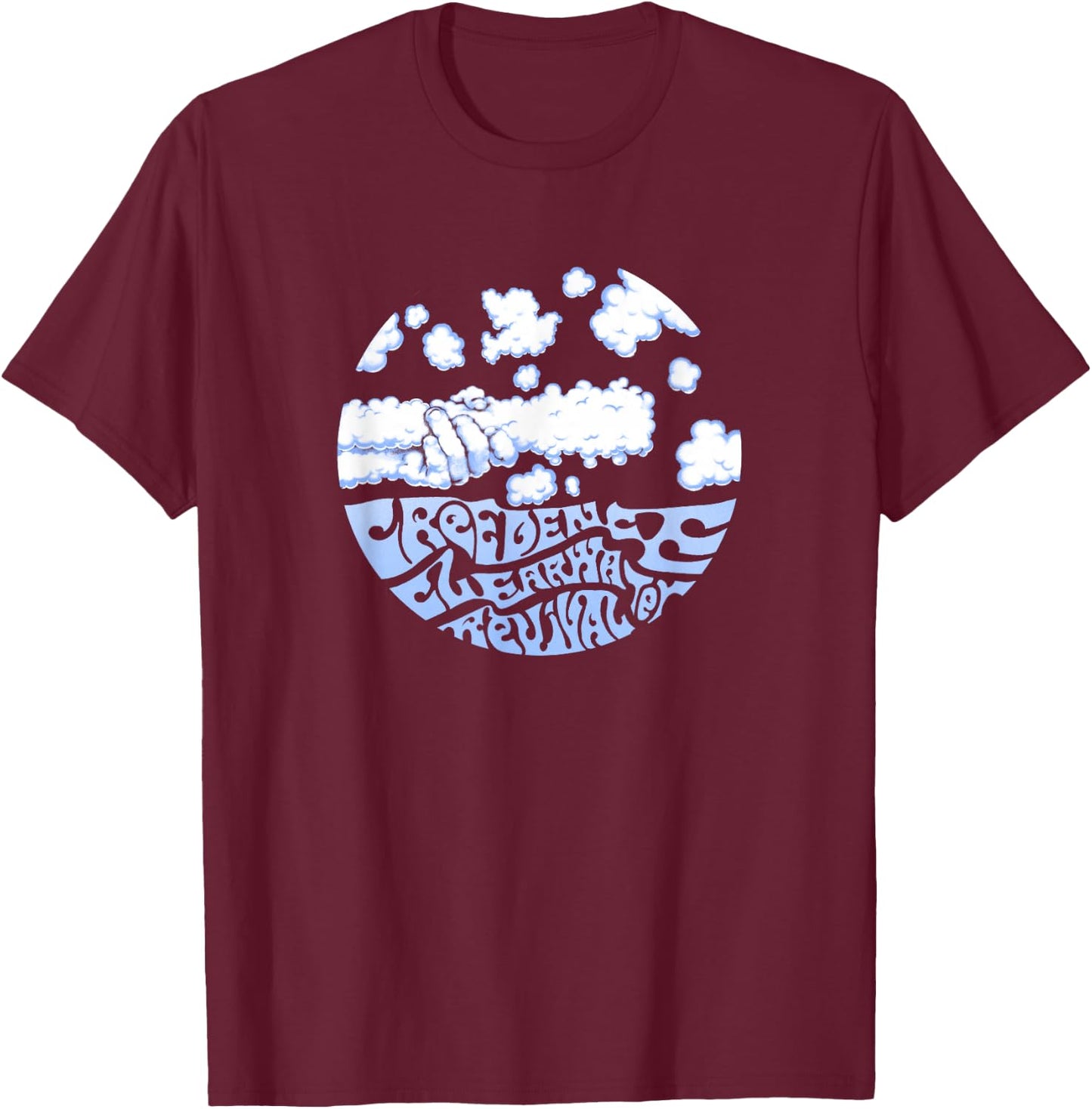 Creedence Clearwater Revival Clouds , Blue, S T-Shirt - T-Shirt | Maroon