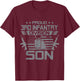 Proud 3rd Infantry Division Son US Veteran Family Matching T-Shirt - T-Shirt | Maroon