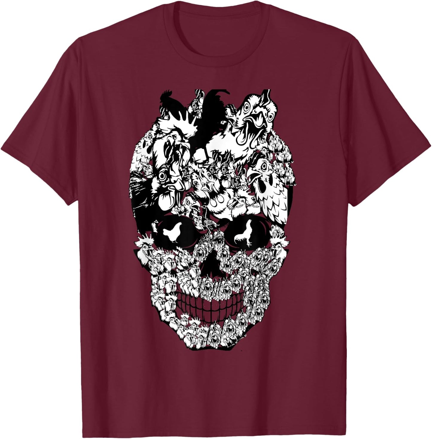 Matching Family chicken Skull Costume Halloween funny 2022 T-Shirt - T-Shirt | Maroon