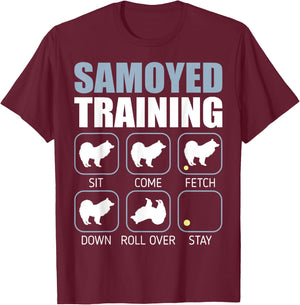 Samoyed Dog Training Stubborn Tricks Funny Gift Women T-Shirt - T-Shirt | Maroon