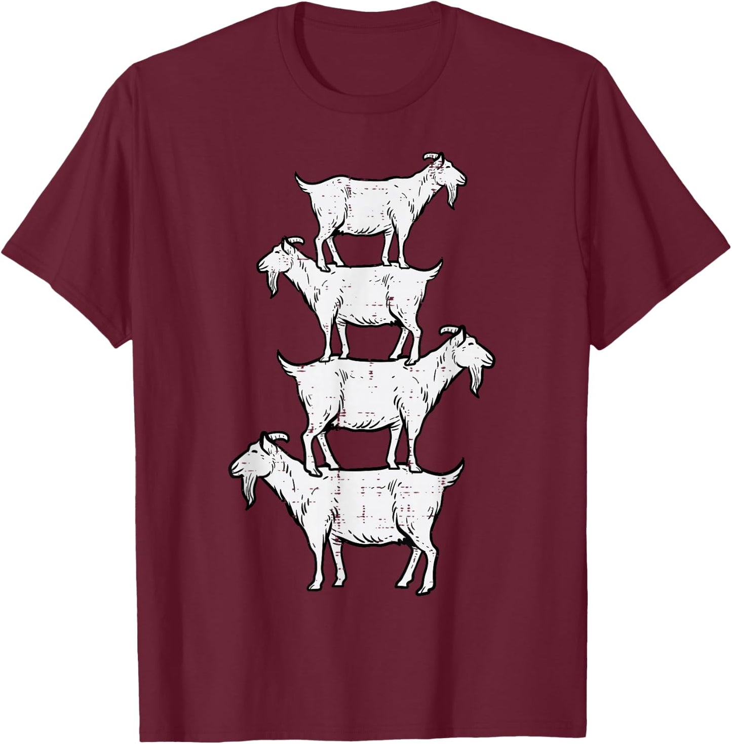 Goats Stack Funny Farm Animal Livestock Farmer Men Women Kid T-Shirt - T-Shirt | Maroon
