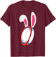 Bunny Easter Ears Rugby Player T-Shirt - T-Shirt | Maroon