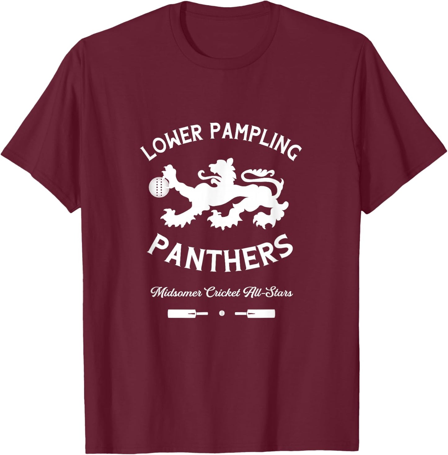 Lower Pampling Panthers Cricket (Midsomer Murders) T-Shirt - T-Shirt | Maroon