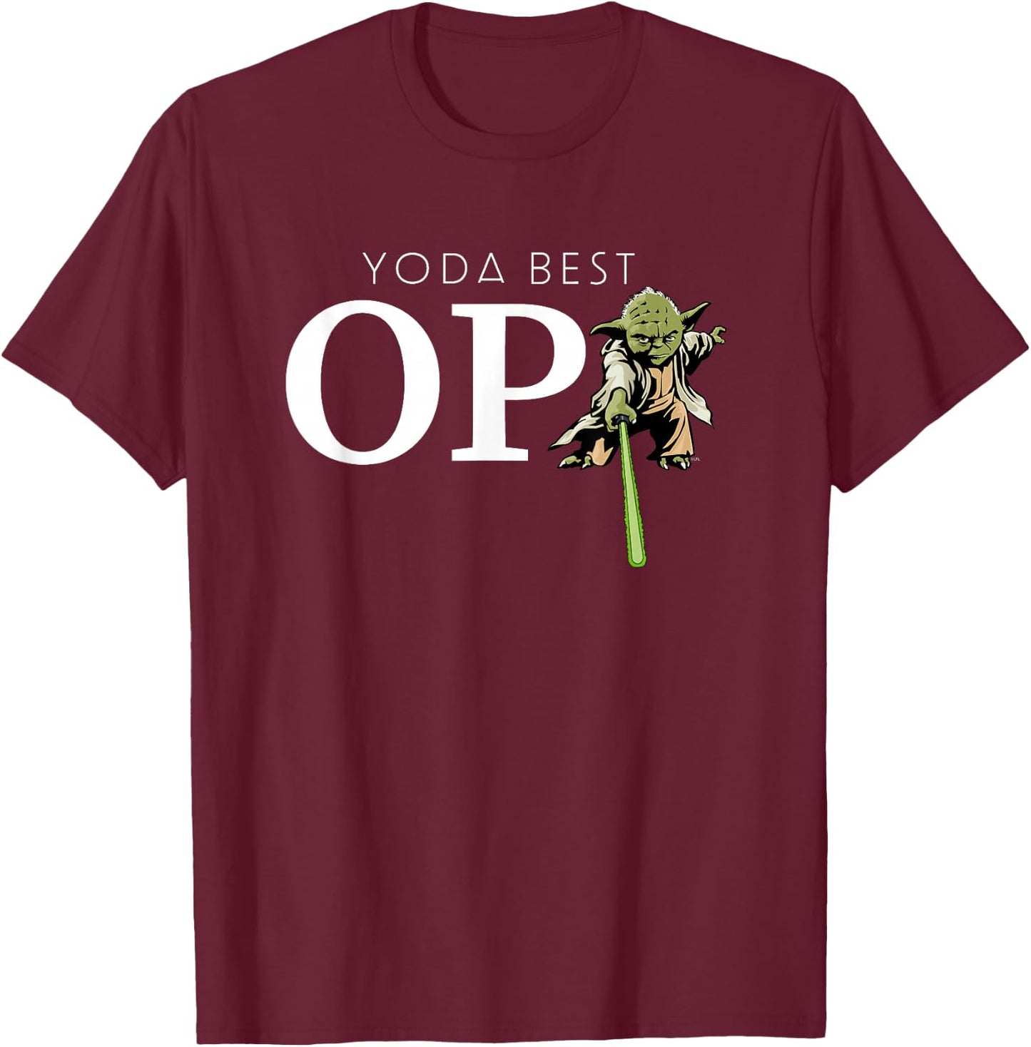 Star Wars Yoda Lightsaber Best Grandpa Birthday Father's Day , black T-Shirt - T-Shirt | Maroon