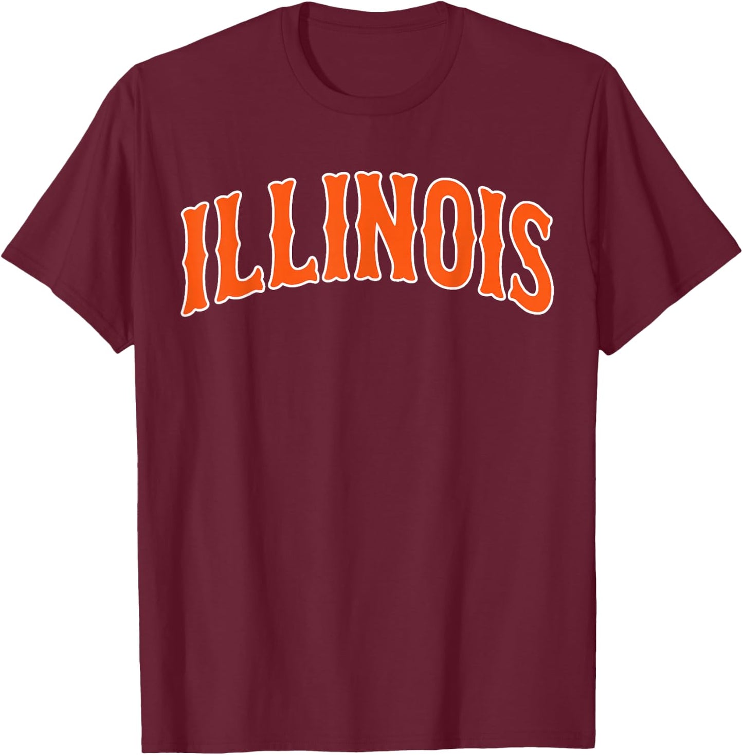Retro Illinois Vintage Illinois Orange Blue Throwback T-Shirt - T-Shirt | Maroon