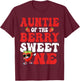 Auntie Of The Berry Sweet One Strawberry First Birthday T-Shirt - T-Shirt | Maroon