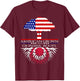 Okinawa Roots Japanese American Flag T-Shirt - T-Shirt | Maroon