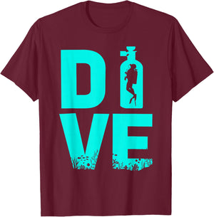 Art amusant sur le thème de la plongée sous-marine pour hommes et femmes T-Shirt - T-Shirt | Maroon