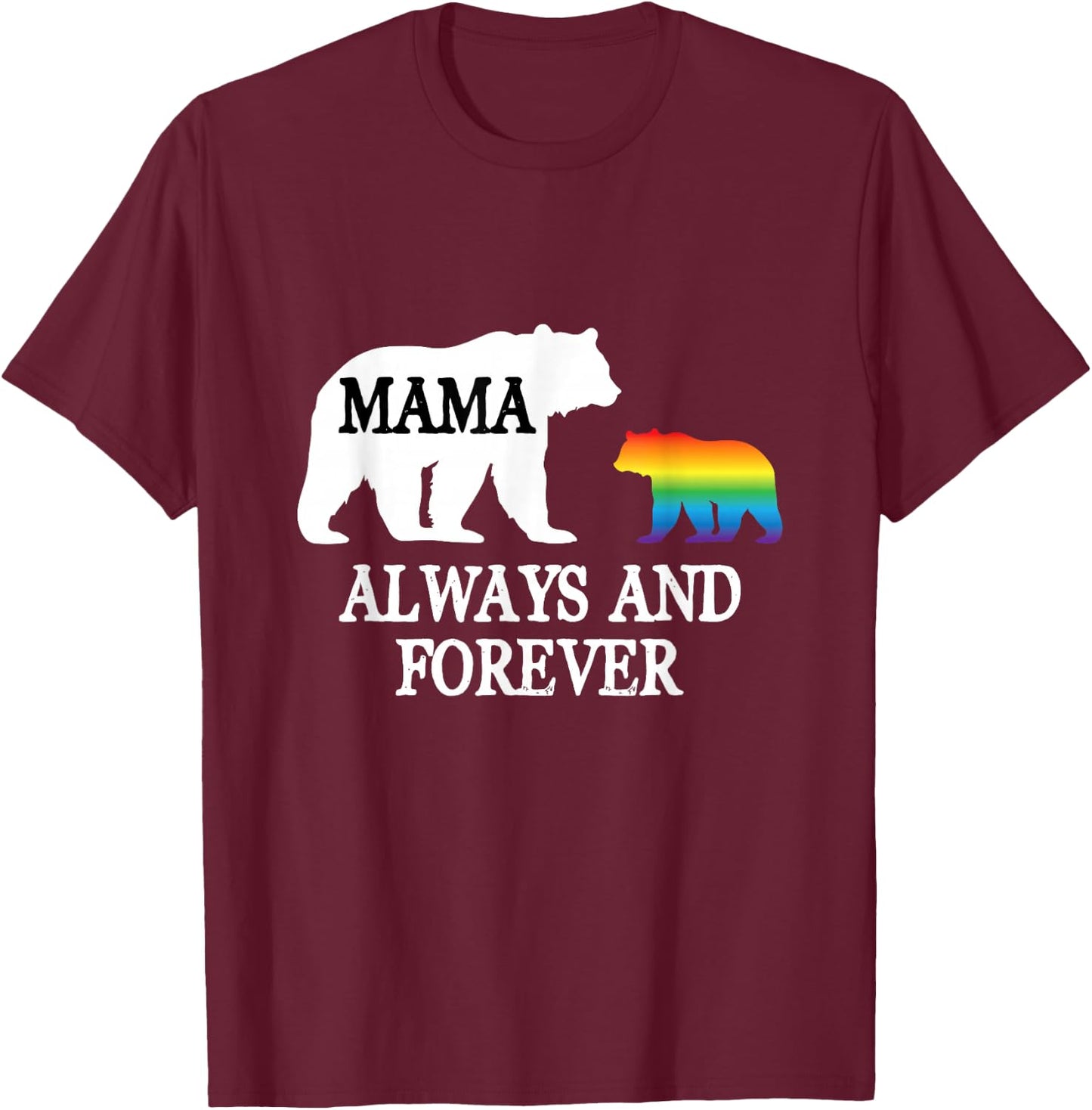 Mama Bear Pride Rainbow Queer Gay Lesbisch Mom Party LGBTQ T-Shirt - T-Shirt | Maroon