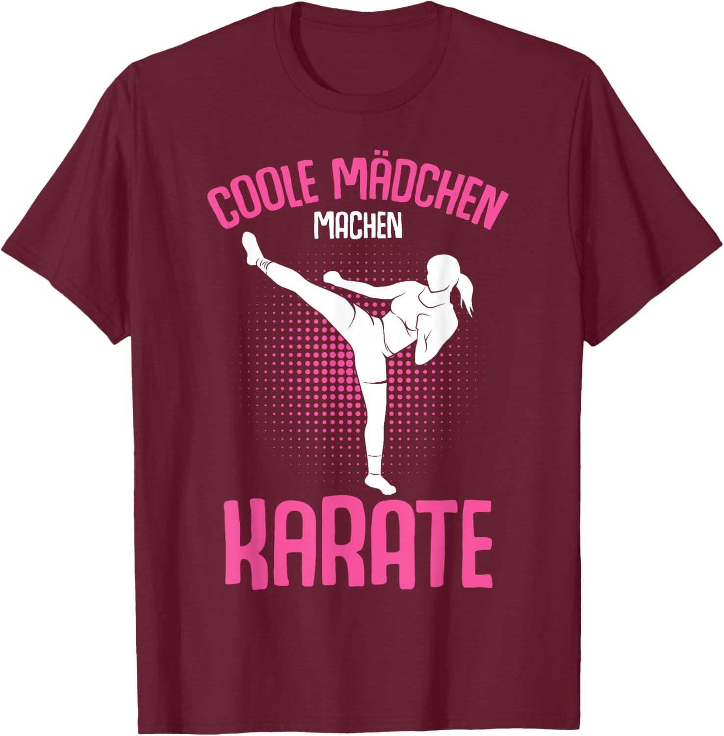 Cool Girls Make Karate Children's , black T-Shirt - T-Shirt | Maroon