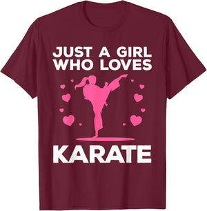 Funny Karate Girls Karate Black Belt Martial Arts T-Shirt - T-Shirt | Maroon
