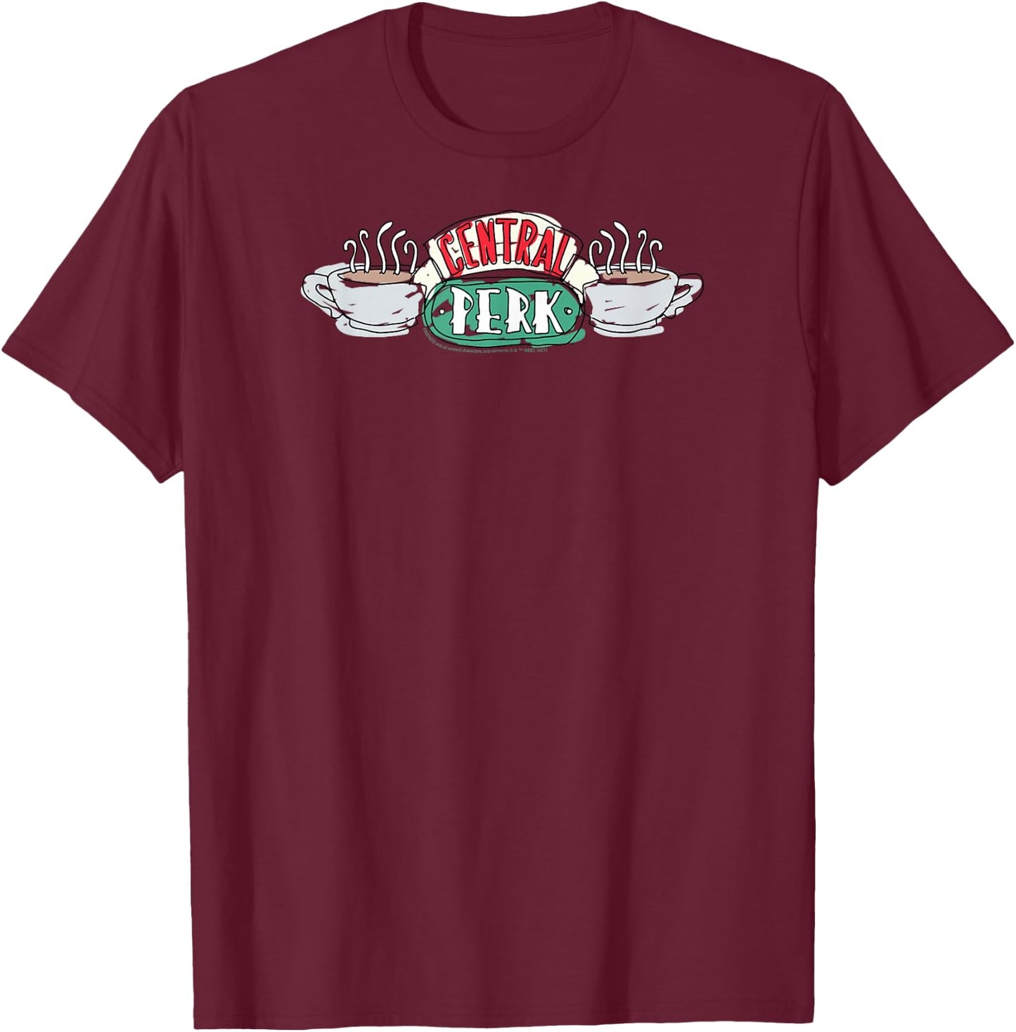Friends Central Perk Logo Sketch TV Show T-Shirt - T-Shirt | Maroon