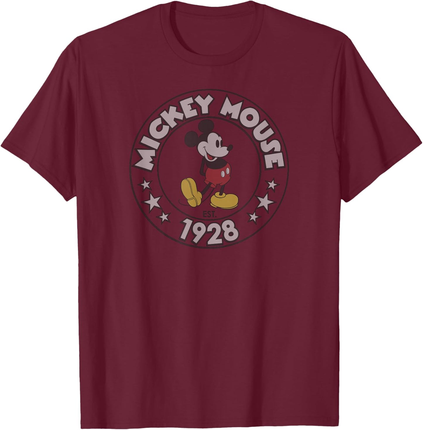 Disney - Retro Mickey Mouse T-Shirt - T-Shirt | Maroon