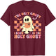 Bible The Only Ghost I Know Is The Holy Ghost Boo Halloween T-Shirt - T-Shirt | Maroon