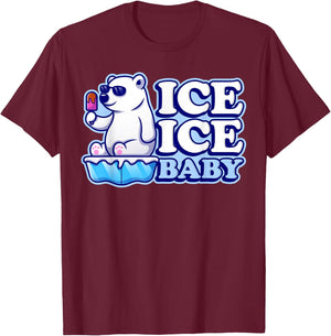 Ice Ice Baby Eisbären T-Shirt - T-Shirt | Maroon