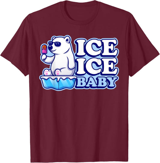 Ice Ice Baby Eisbären T-Shirt - T-Shirt | Maroon