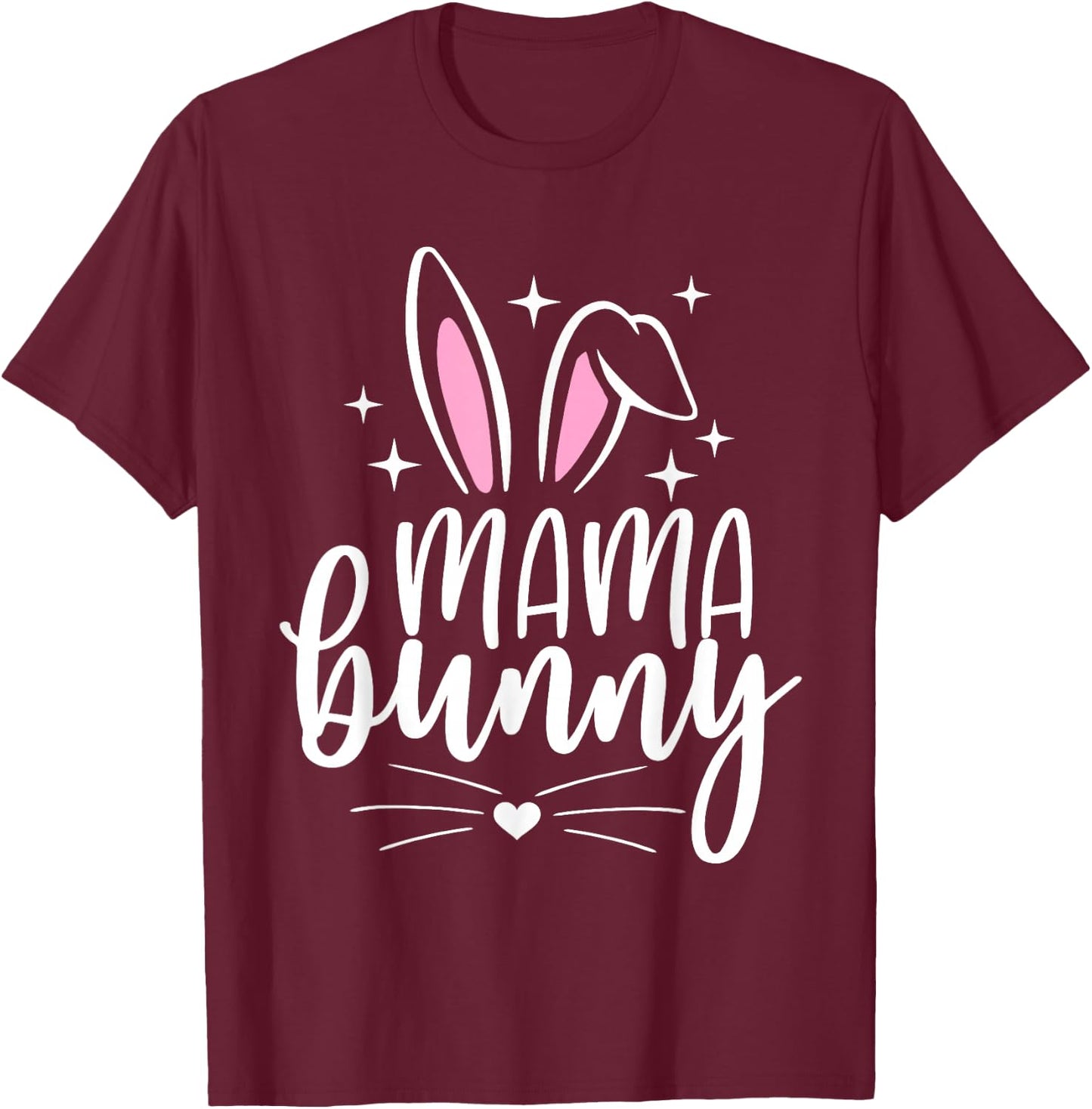 Mama Bunny Shirt Mom Pregnancy Matching Family Easter T-Shirt - T-Shirt | Maroon