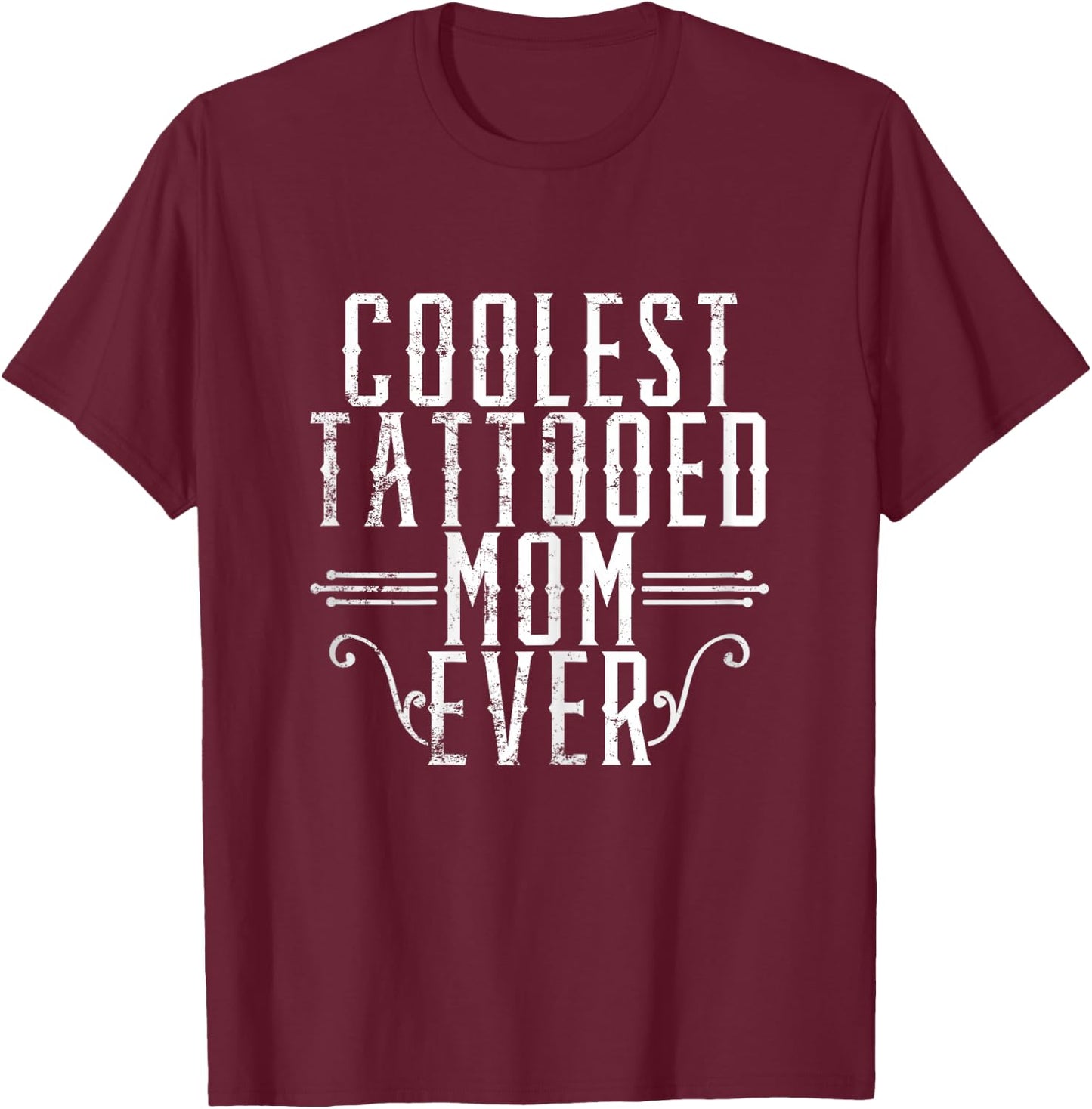 Inked Mama Mom Leopard Tattooed Mom Temporary Tattoos T-Shirt - T-Shirt | Maroon