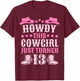 13yr Birthday Cowgirl Western 13 Year Old Girl 13th Birthday T-Shirt - T-Shirt | Maroon