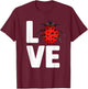 Cute Ladybug Art Women Kids Insect Bug Ladybug Lover T-Shirt - T-Shirt | Maroon