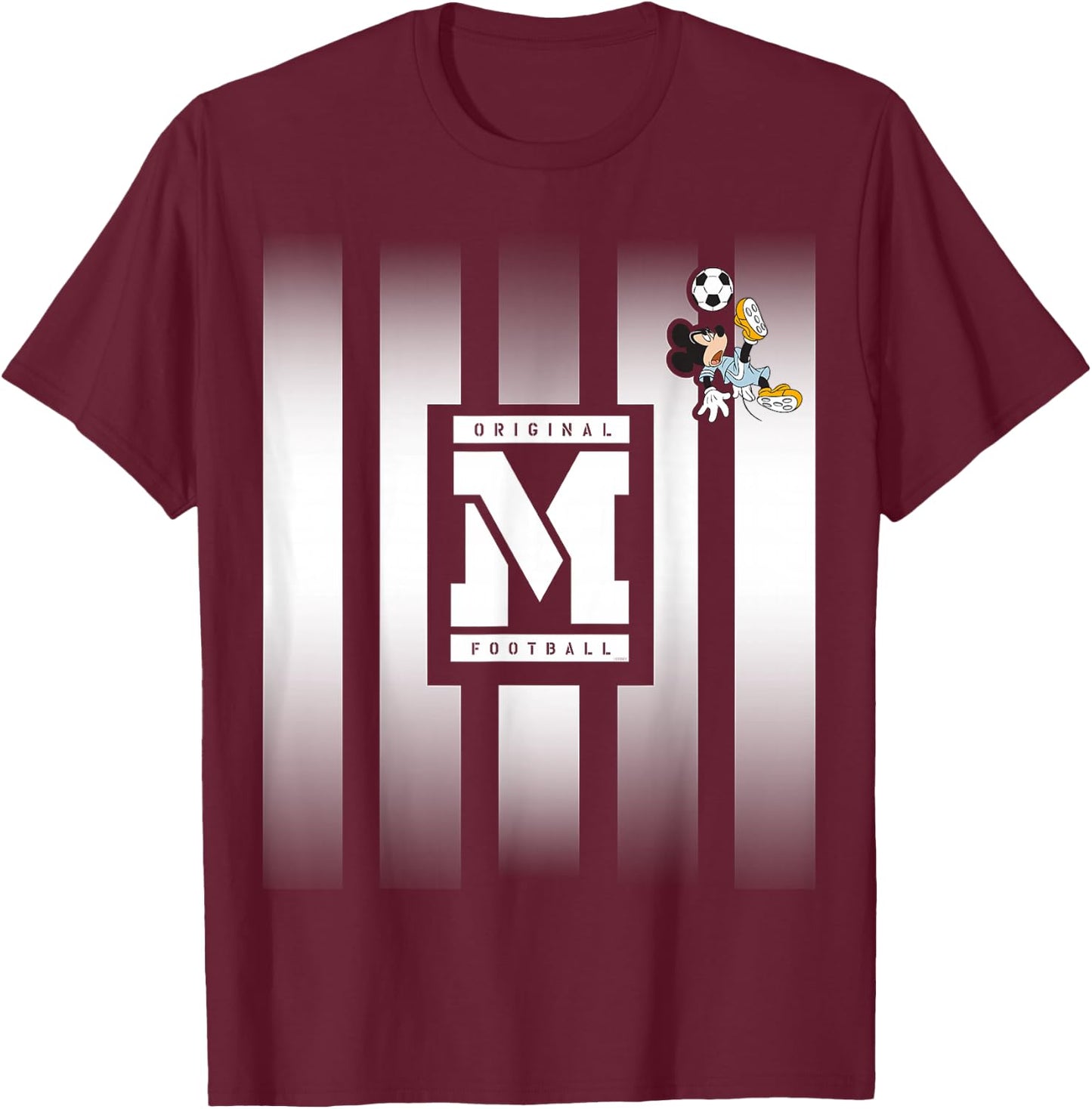 Disney Mickey Mouse Original Football M Soccer T-Shirt - T-Shirt | Maroon