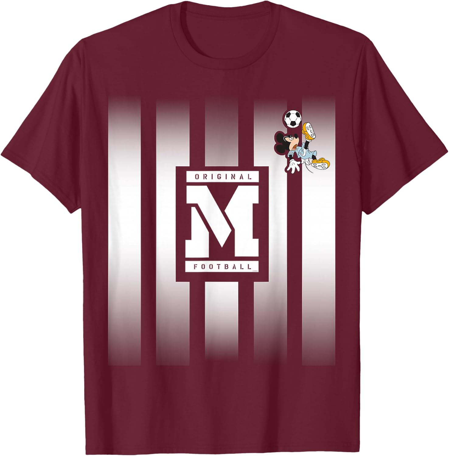Disney Mickey Mouse Original Football M Soccer T-Shirt - T-Shirt | Maroon