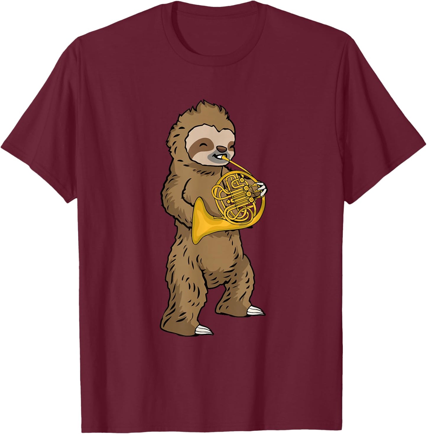 French Horn Spieler Kinder Faultier Big Band Musik French Horn T-Shirt - T-Shirt | Maroon
