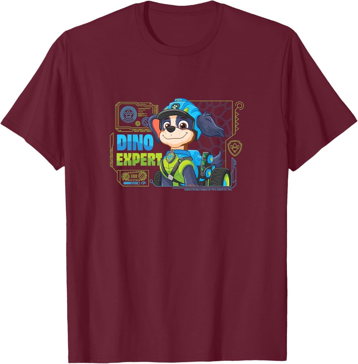 Paw Patrol: The Dino Movie - Rex Dino Expert T-Shirt - T-Shirt | Maroon