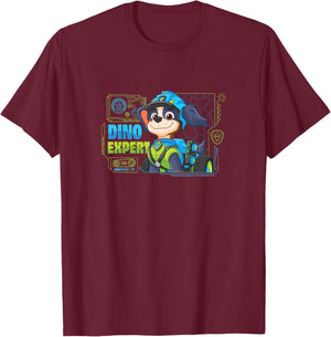 Paw Patrol: The Dino Movie - Rex Dino Expert T-Shirt - T-Shirt | Maroon