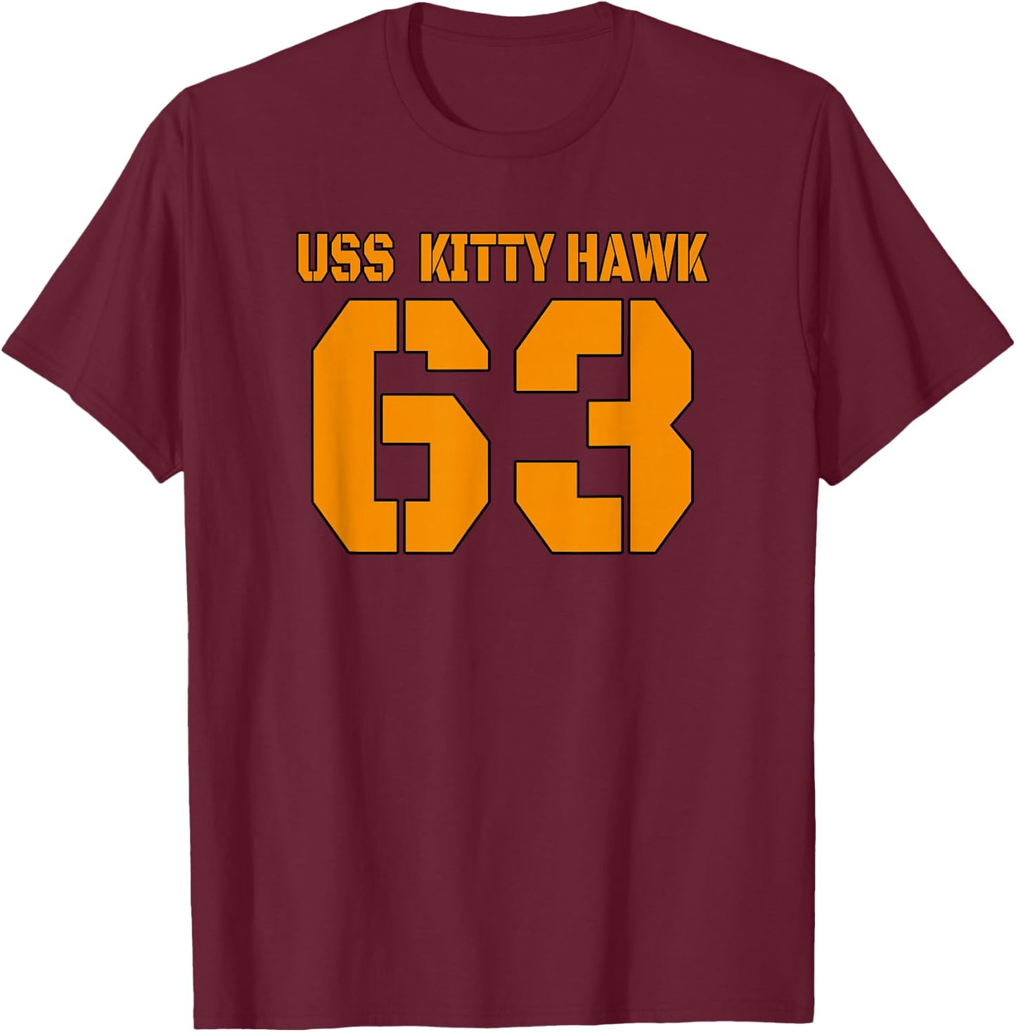 Aircraft Carrier Kitty Hawk CV-63 CVA-63 Warship Veteran Day T-Shirt - T-Shirt | Maroon