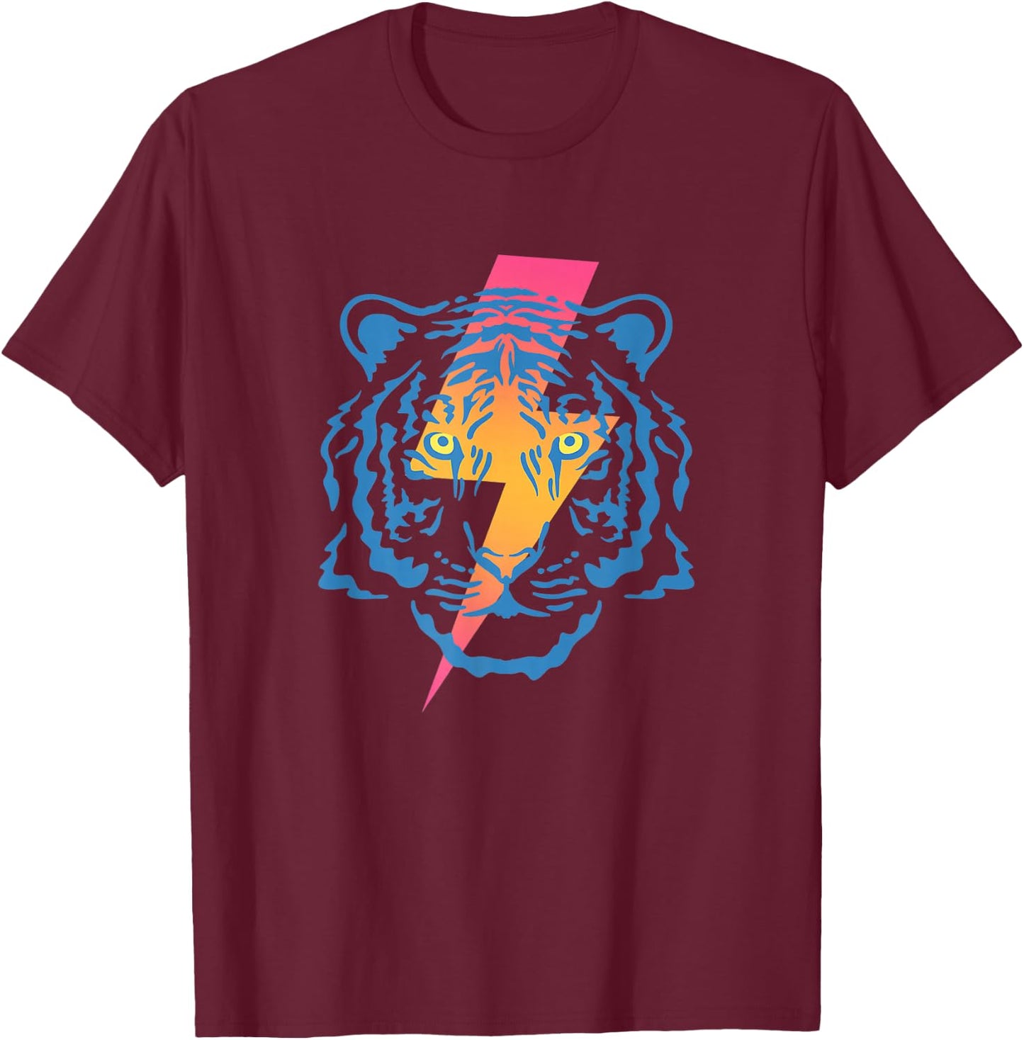Vintage Tiger Bolt Of Lightning Chinese New Year Of Tiger T-Shirt - T-Shirt | Maroon