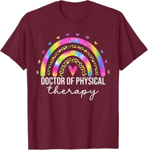 Doctor of Physical Therapy Therapist DPT Graduation Rainbow T-Shirt - T-Shirt | Maroon