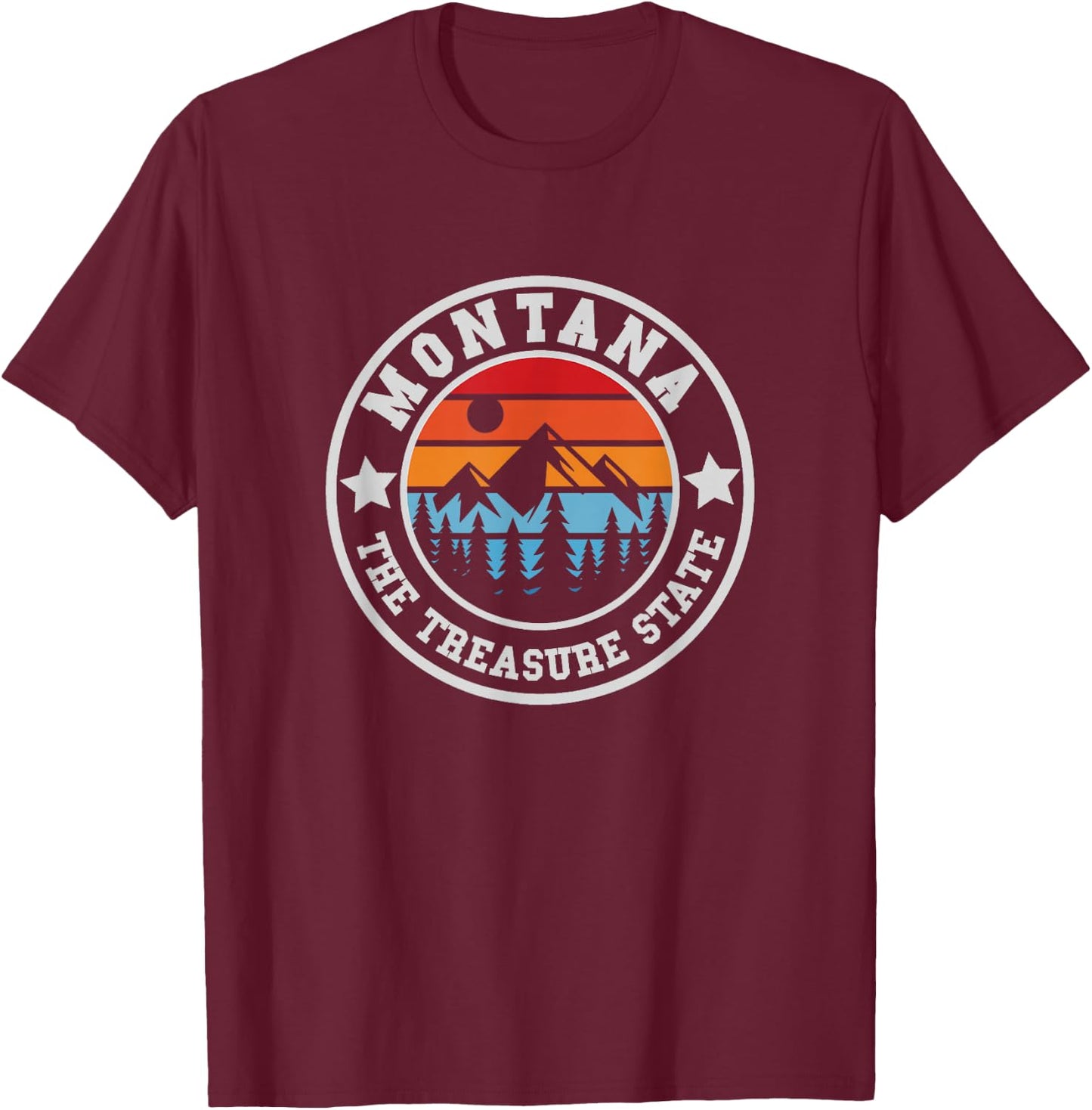 Montana Outdoors - Throwback Design - Classic T-Shirt - T-Shirt | Maroon