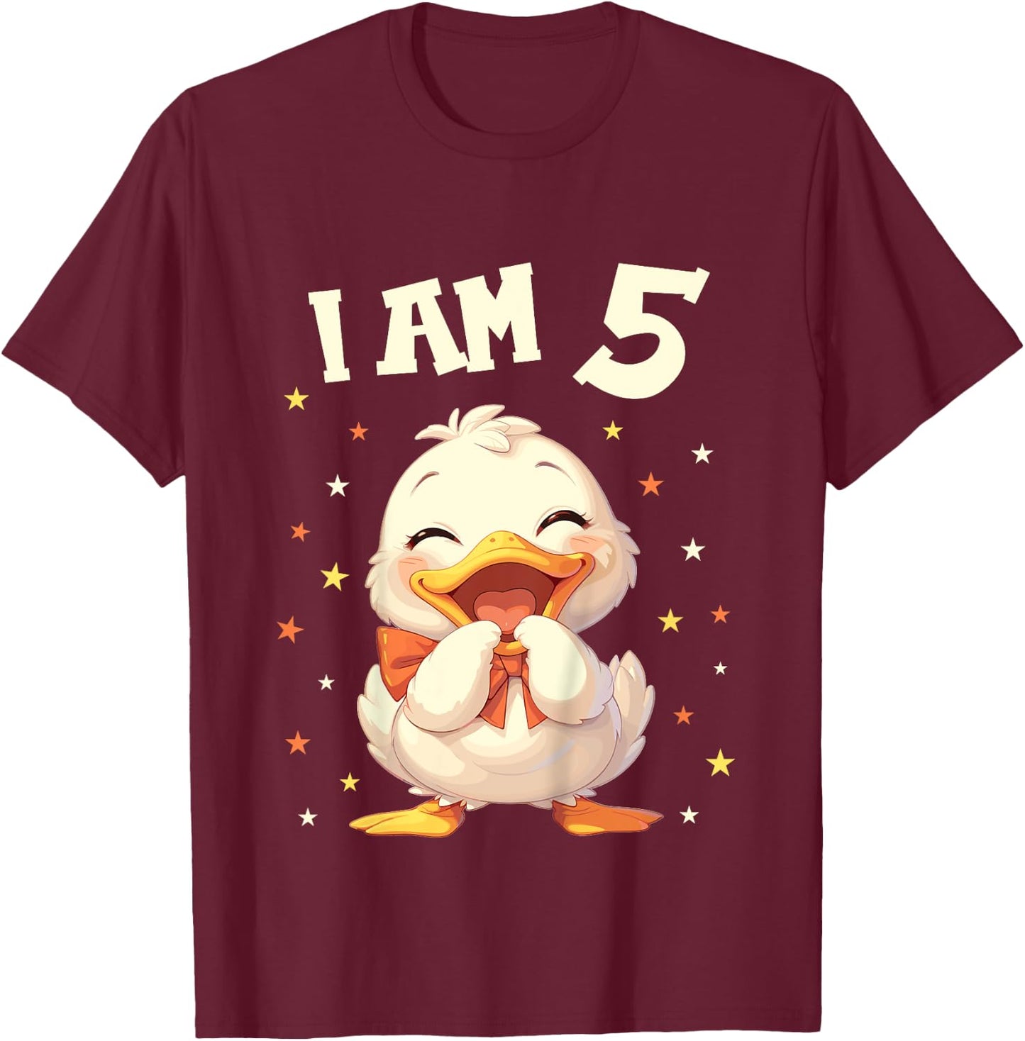 Kids 5 Years old 5 birthday Ducks Boy Girl Duck T-Shirt - T-Shirt | Maroon
