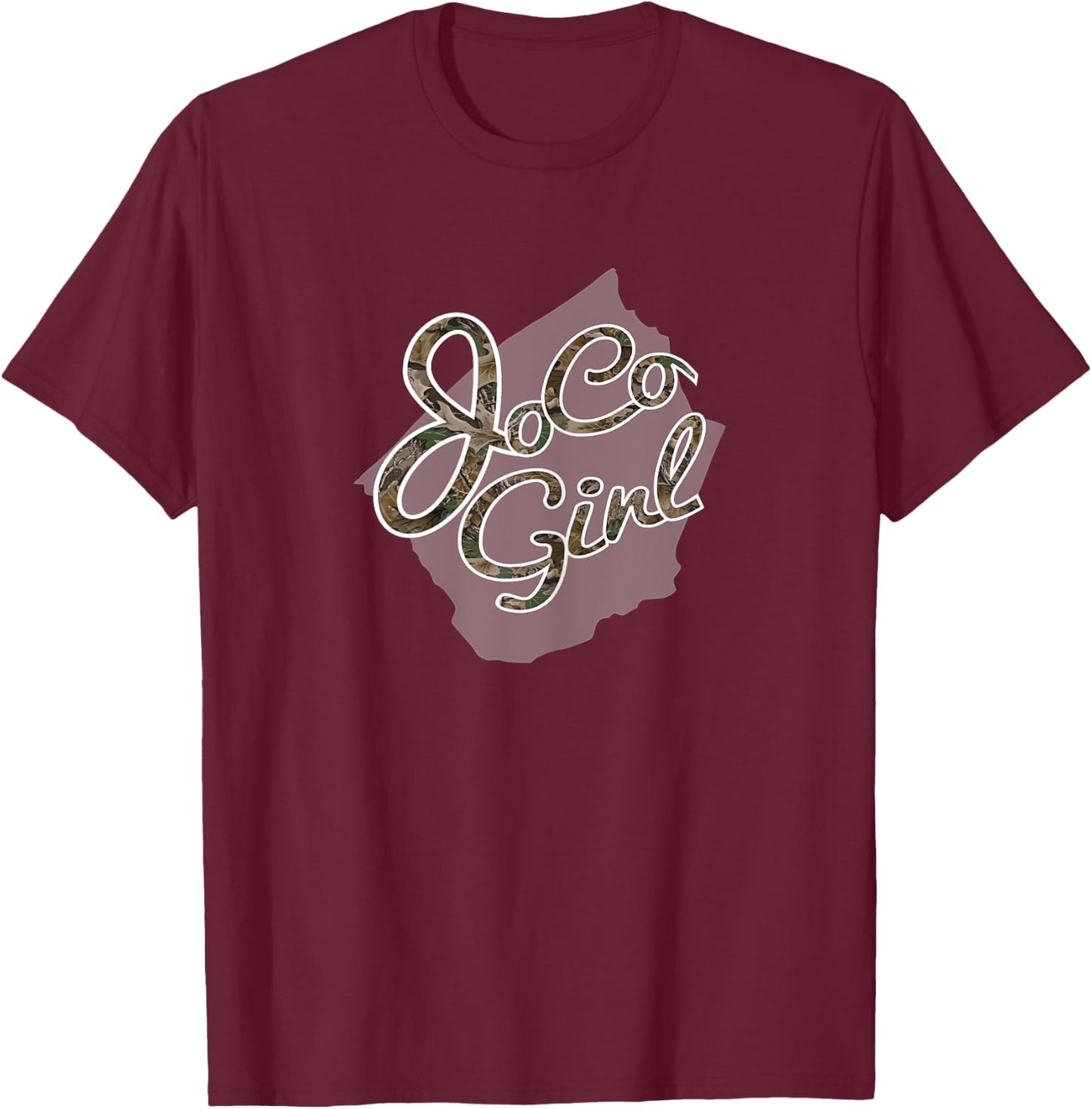 Johnston County JoCo Girl Camo T-Shirt - T-Shirt | Maroon