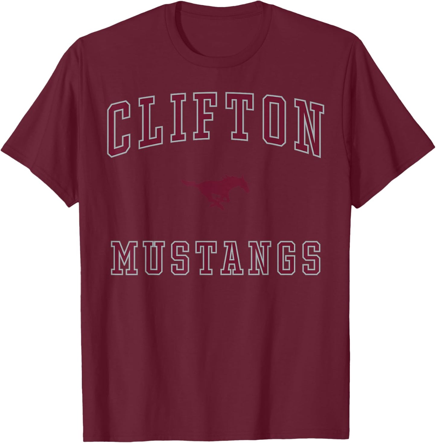 Clifton High School Mustangs T-Shirt - T-Shirt | Maroon