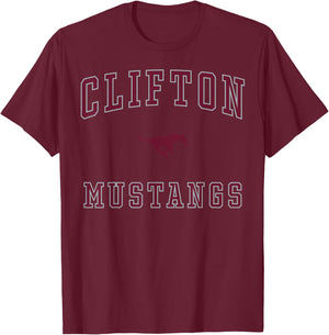 Clifton High School Mustangs T-Shirt - T-Shirt | Maroon