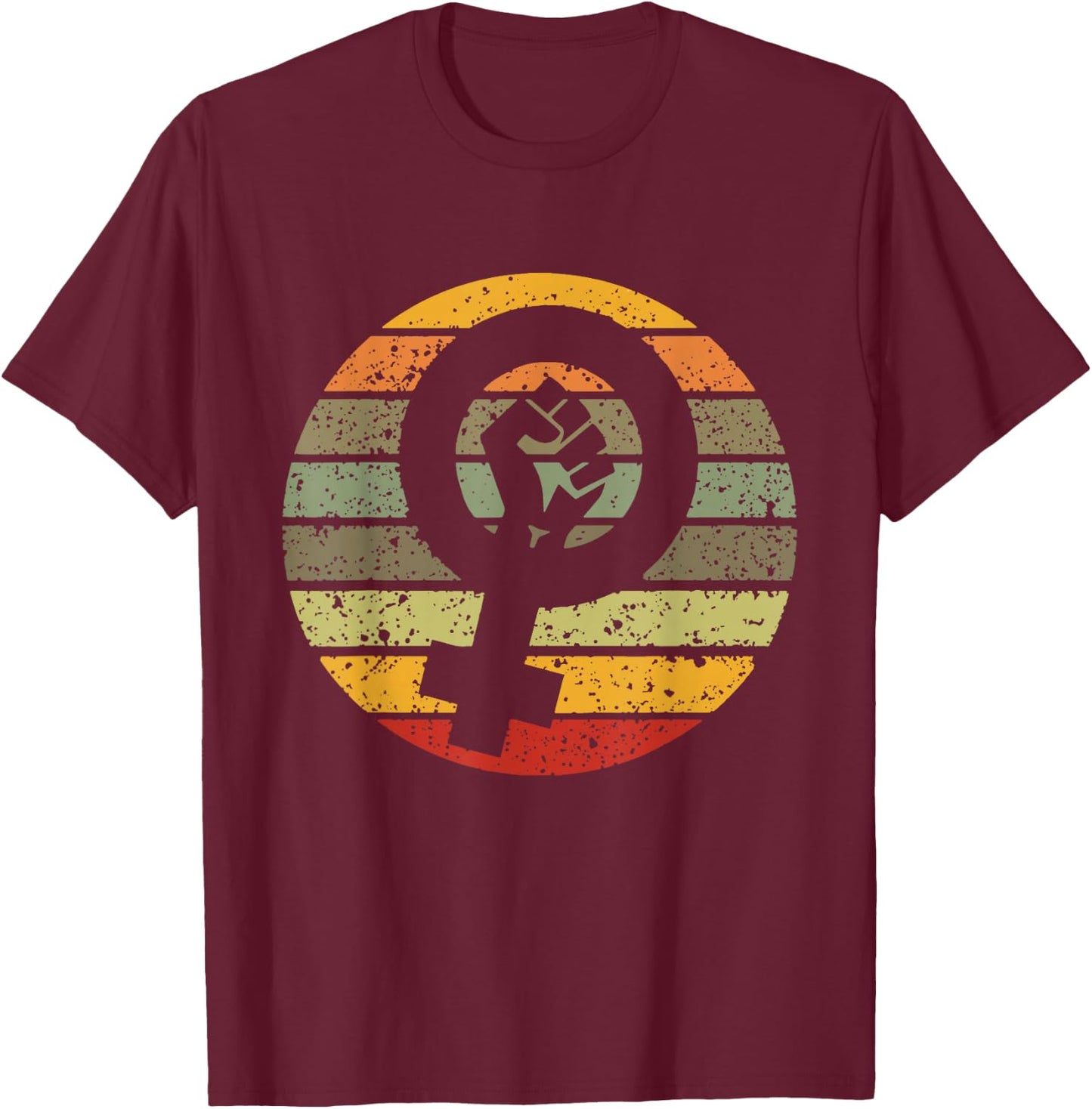 Feminismus Symbol Design Retro Vintage 70er 80er 90er Feministin T-Shirt - T-Shirt | Maroon