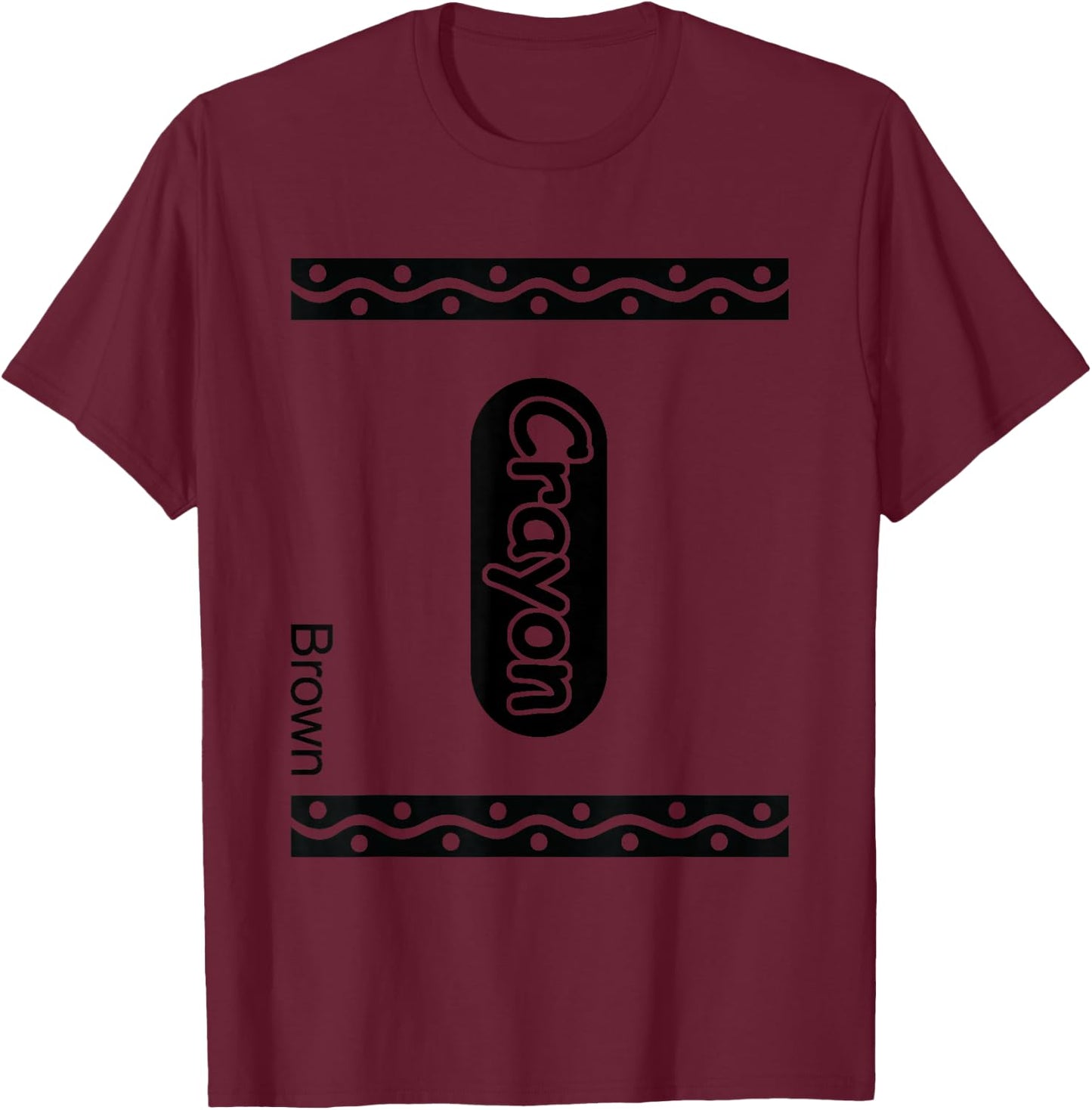 Funny Brown Crayon Costume Outfit For Halloween Party T-Shirt - T-Shirt | Maroon