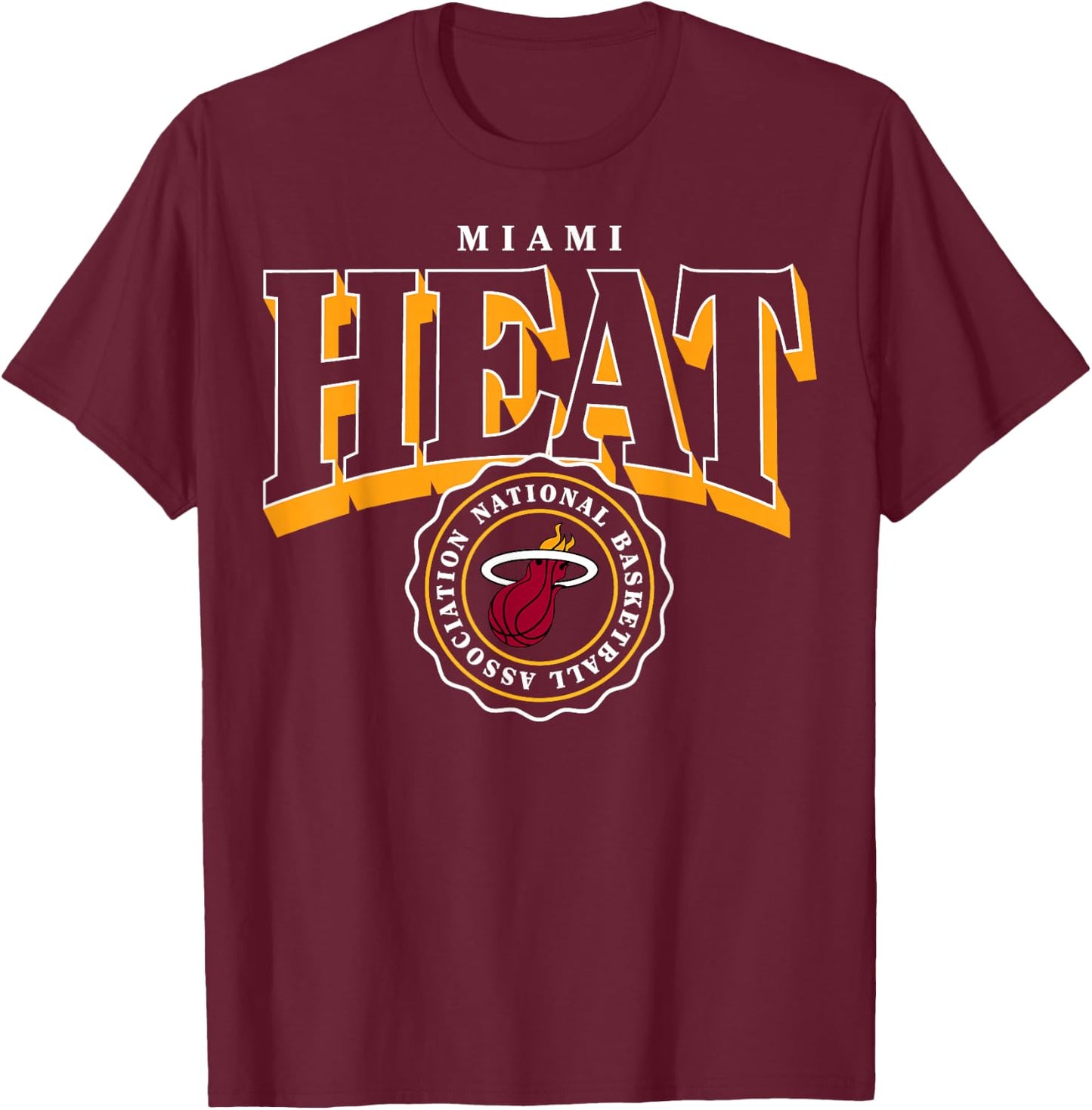 NBA – Miami Heat Arched Crest T-Shirt - T-Shirt | Maroon