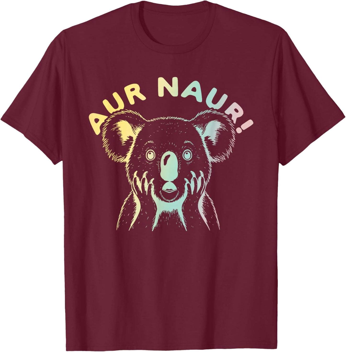 Aur Naur! Animal Design T-Shirt - T-Shirt | Maroon