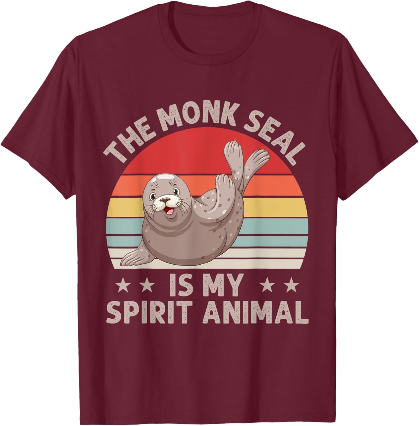 The Caribbean Monk Seal is my spirit Animal lovers Gifts T-Shirt - T-Shirt | Maroon