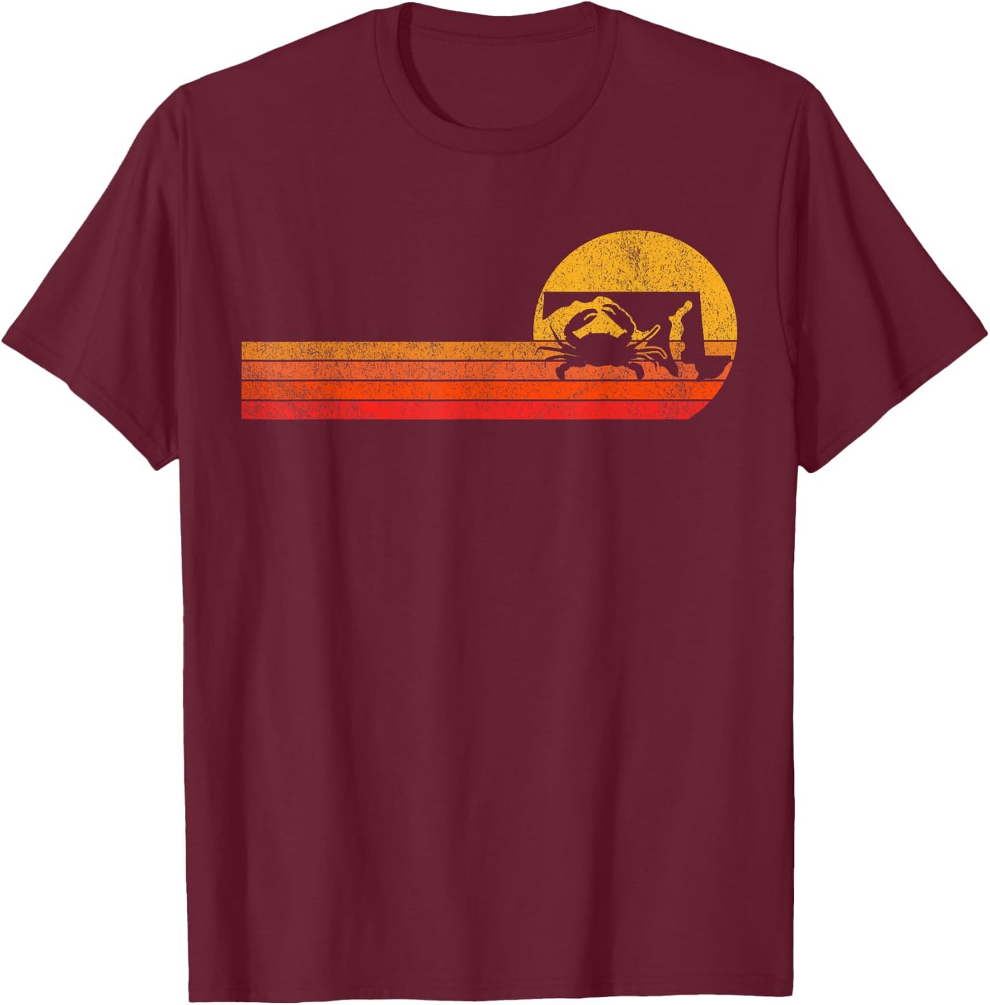 Retro Maryland Crab Maryland State Blue Crab Crabbing T-Shirt - T-Shirt | Maroon
