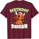Dragon Birthday Party Kid Magical Bday Matching Theme T-Shirt - T-Shirt | Maroon
