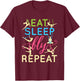 Eat Sleep Fly Repeat Cool Aerial Yoga Silks T-Shirt - T-Shirt | Maroon