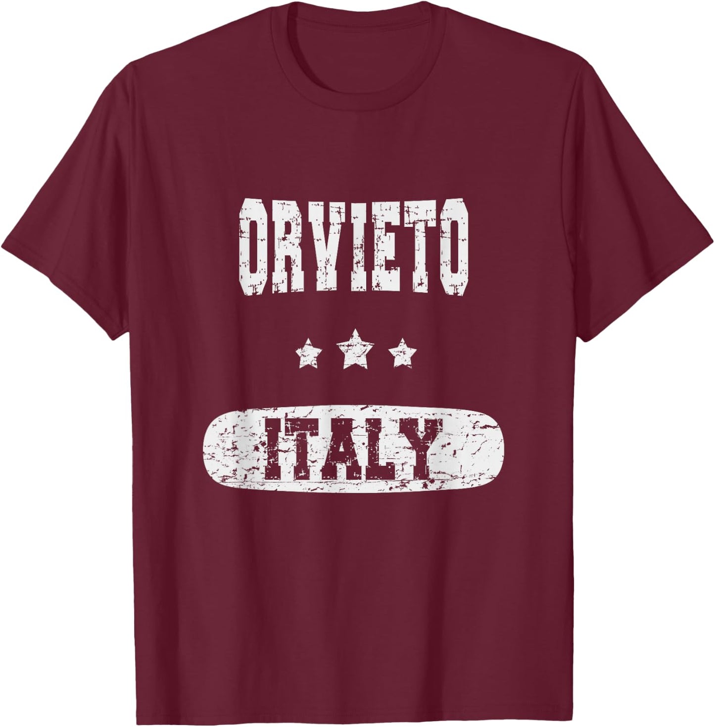 Vintage Orvieto, Italy T-Shirt - T-Shirt | Maroon